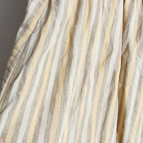 Madewell Sleeveless Wide-Leg Jumpsuit French Vanilla Striped Linen Yellow Size 2 - Picture 11 of 16